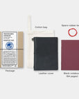 TRAVELER'S NOTEBOOK BLACK PASSPORT SIZE STARTER KIT