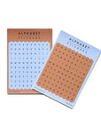 HEXAGON ALPHABET STICKER - BLUE / BROWN