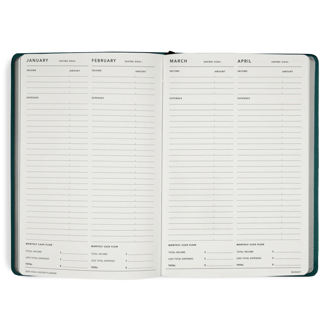 2024 TEAL GREEN GOAL DIGGER CLASSIC PLANNER