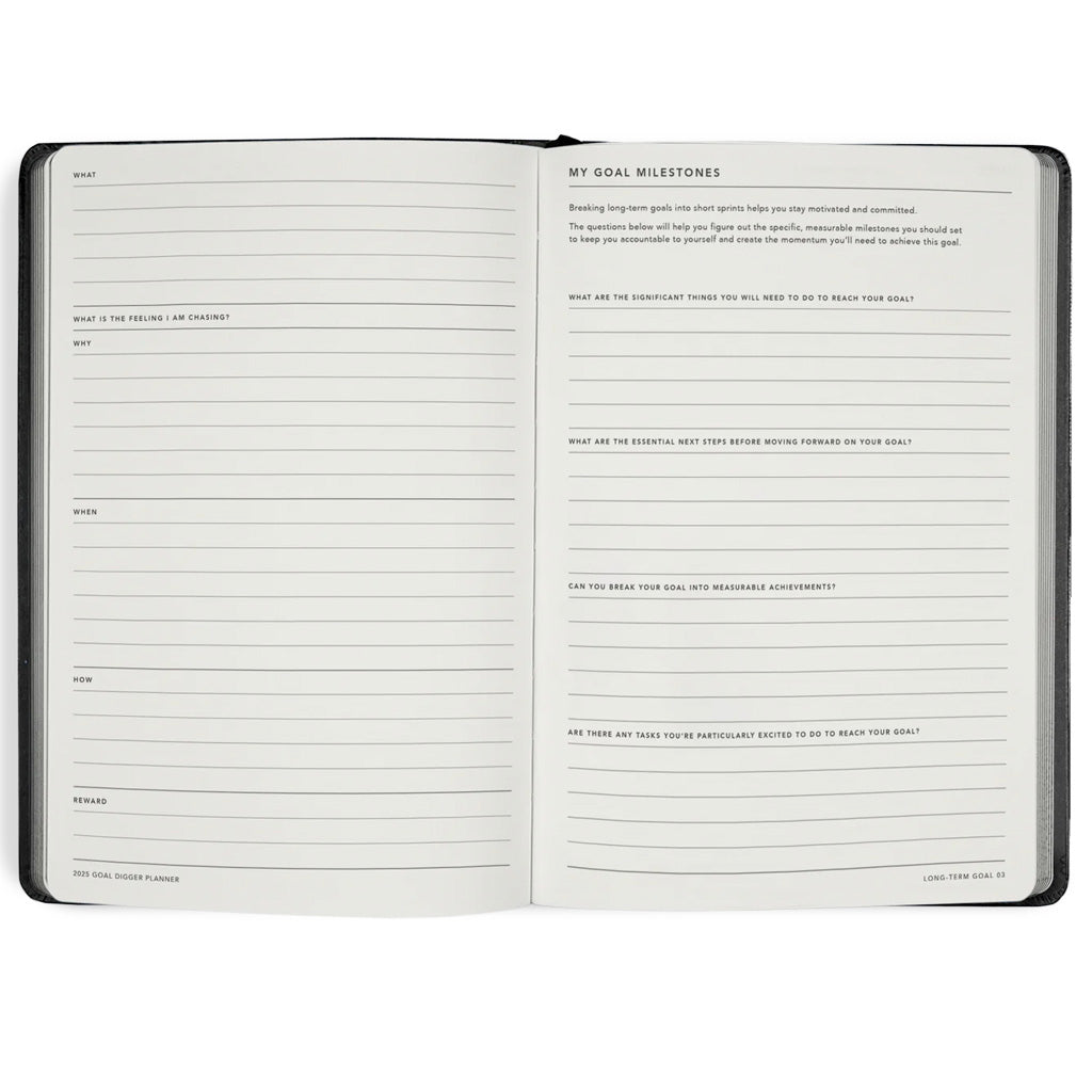 2025 BLACK GOAL DIGGER BOLD PLANNER