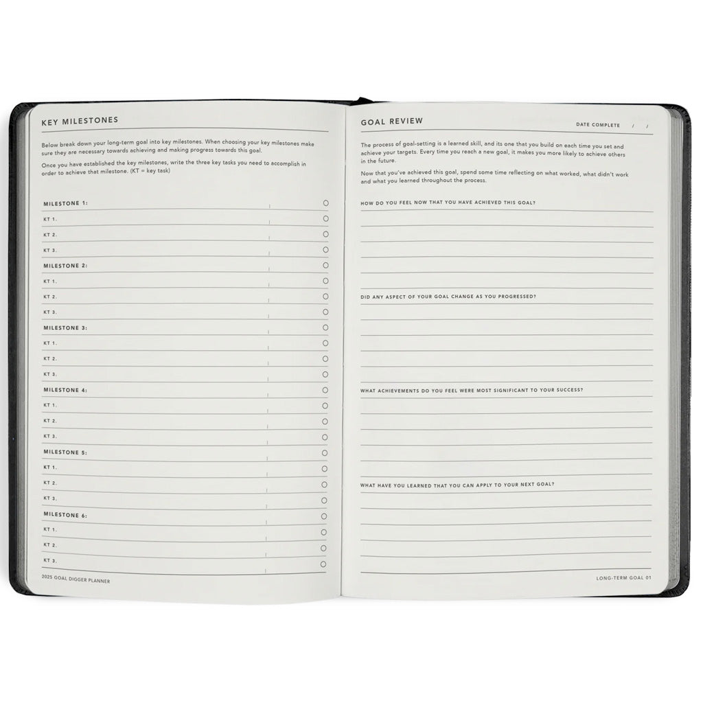 2025 BLACK GOAL DIGGER BOLD PLANNER