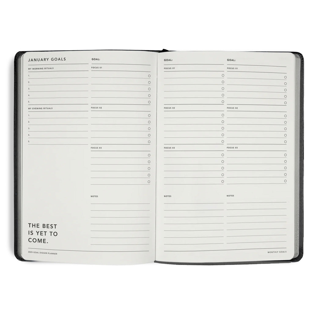 2025 BLACK GOAL DIGGER BOLD PLANNER